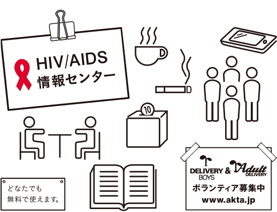 HIV/AIDS情報センター等、どなたでも無料で使えます。